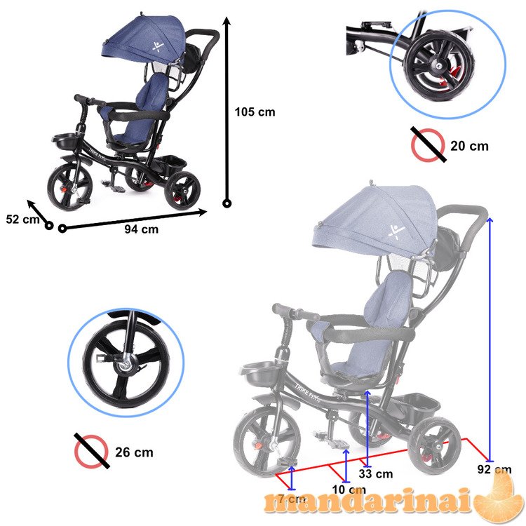 Trike Fix Lite triratukas tamsiai mėlynas