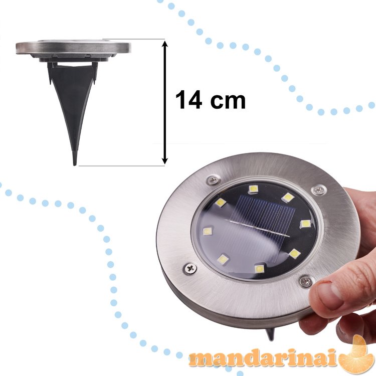 Saulės sodo LED žemės invazijos lempa 12vnt