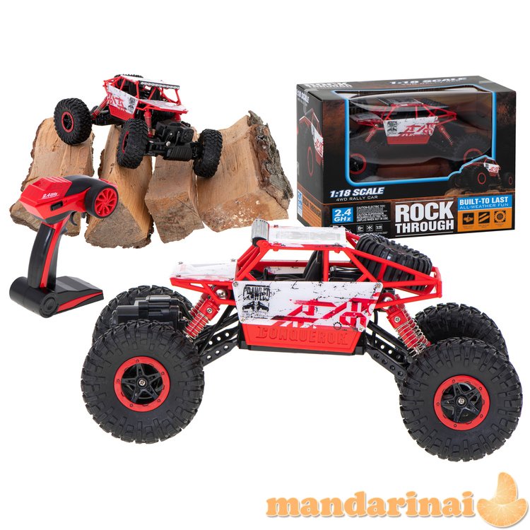 RC automobilis Rock Crawler HB 2.4GHz 1:18 raudonas