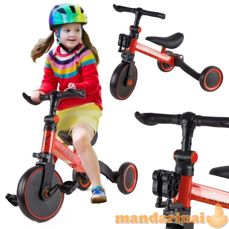 Trike Fix Mini visureigis triratis 3 in 1 su raudonais pedalais