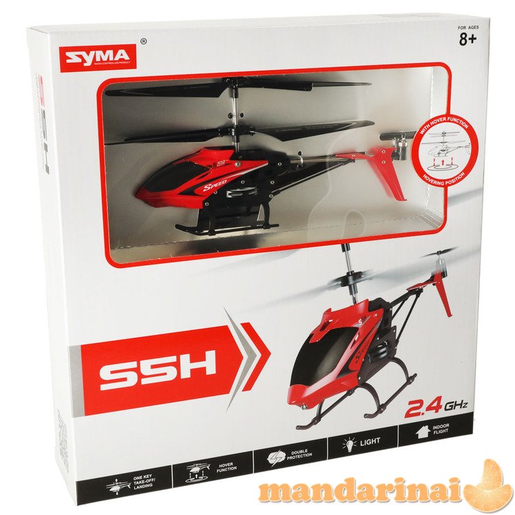 SYMA S5H 2.4GHz RTF RC malūnsparnis raudonas